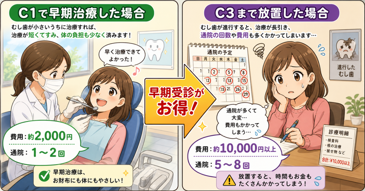 むし歯の進行度C0〜C4｜症状の見分け方と「削らずに済む」ボーダーライン