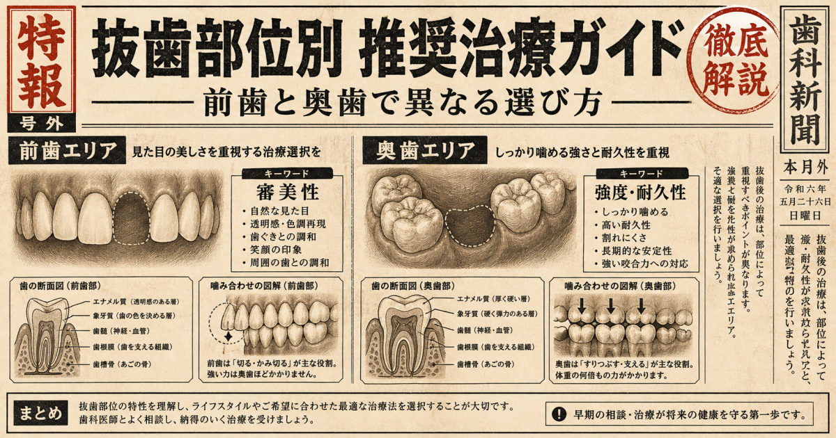 ブリッジと入れ歯を比較｜費用・寿命・健康な歯への影響