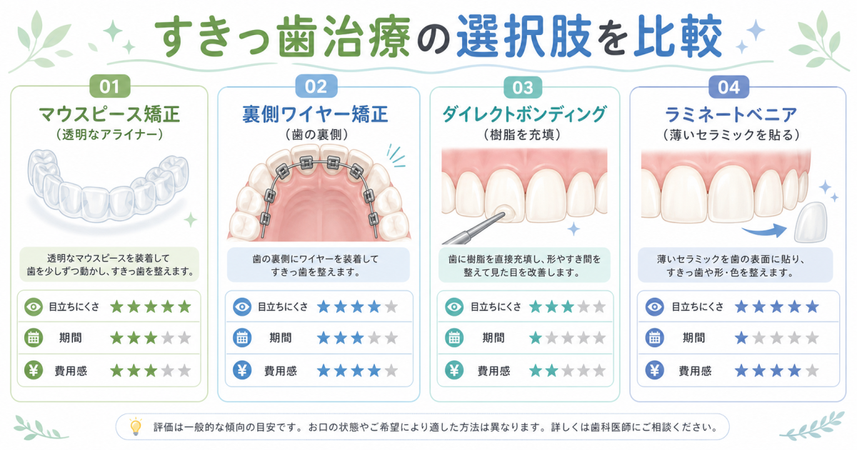 【セルフチェック】私のすきっ歯は部分矯正で治せる?適応基準とNG例