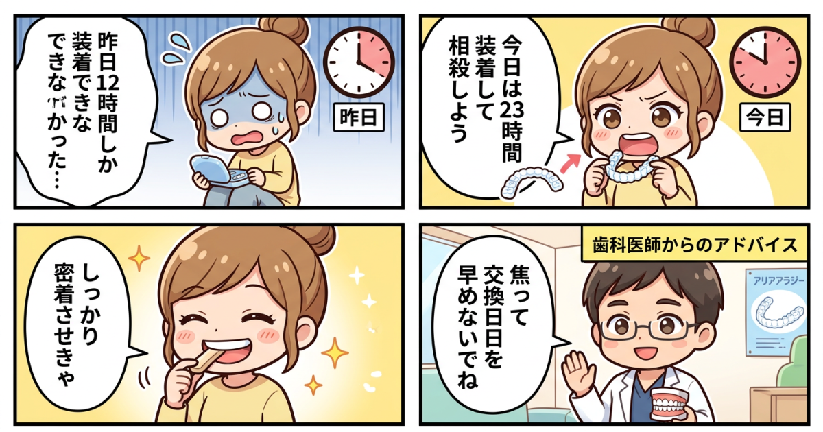 マウスピースの装着時間が守れないとどうなる?後戻りと追加費用に関する注意点